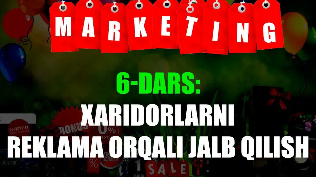 6-dars: Xaridorlarni reklama orqali jalb qilish