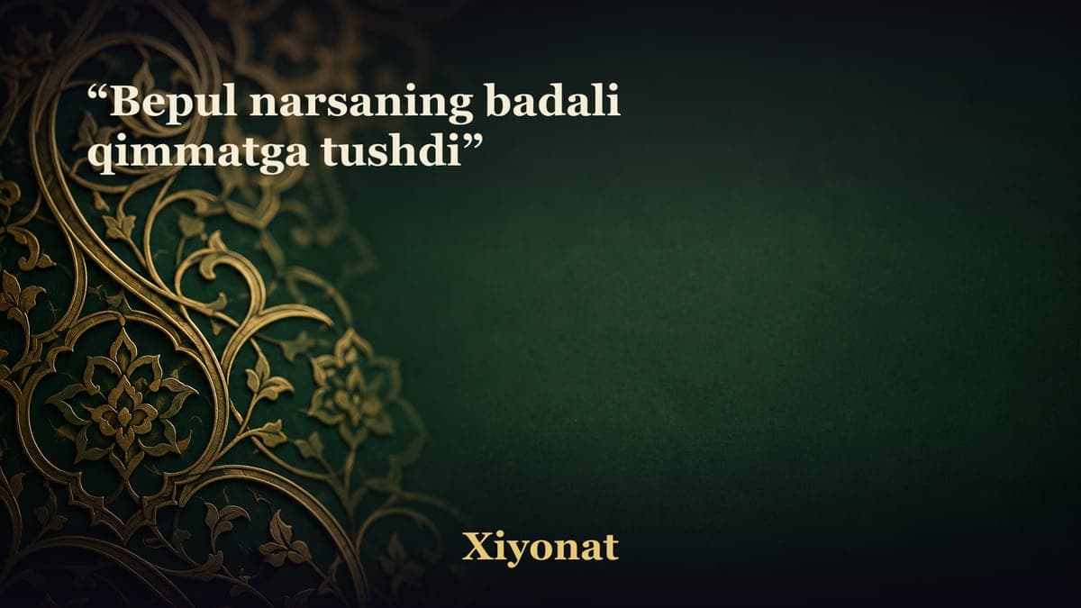 “Bepul narsaning badali qimmatga tushdi”