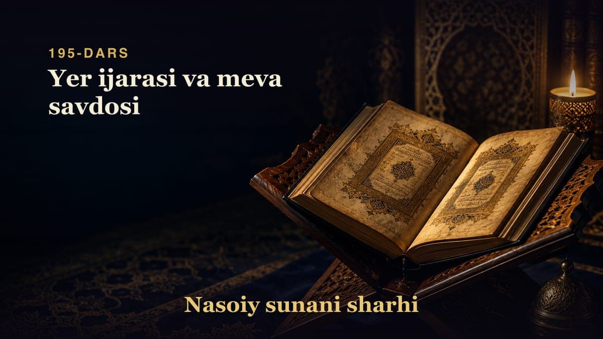 Nasoiy sunani sharhi 195-dars | Yer ijarasi va meva savdosi