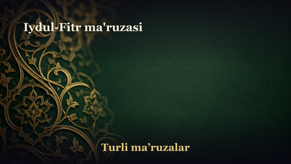 Iydul-Fitr ma'ruzasi