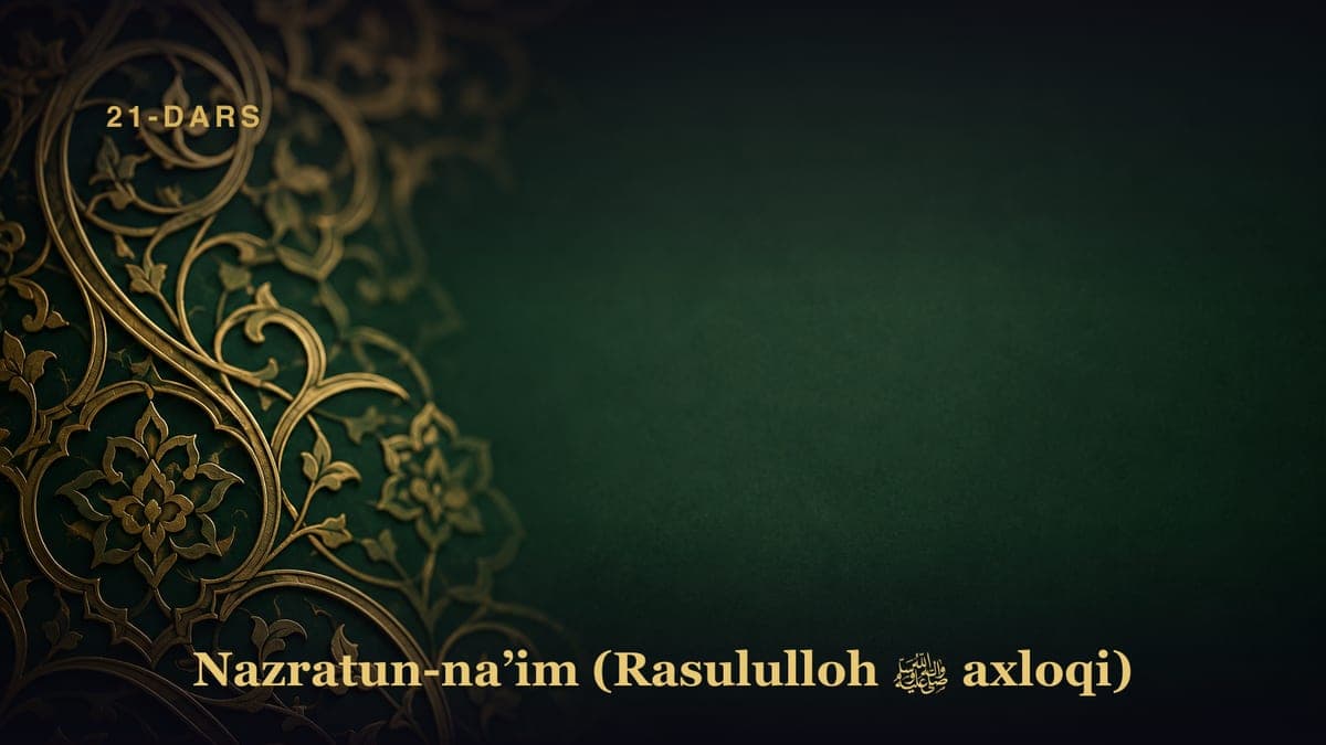 21-dars. Gunohlar sinoviga tutilgan odam uchun tavsiyalar. 12-suhbat