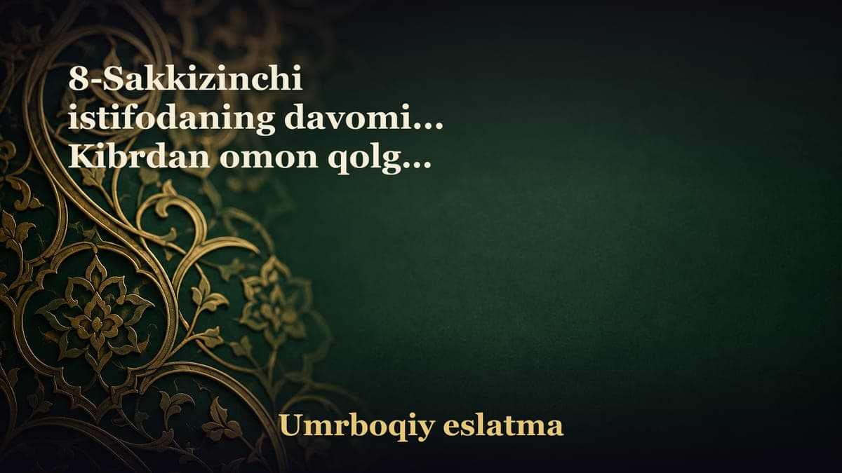 8-Sakkizinchi istifodaning davomi... Kibrdan omon qolgan pokidomonlar