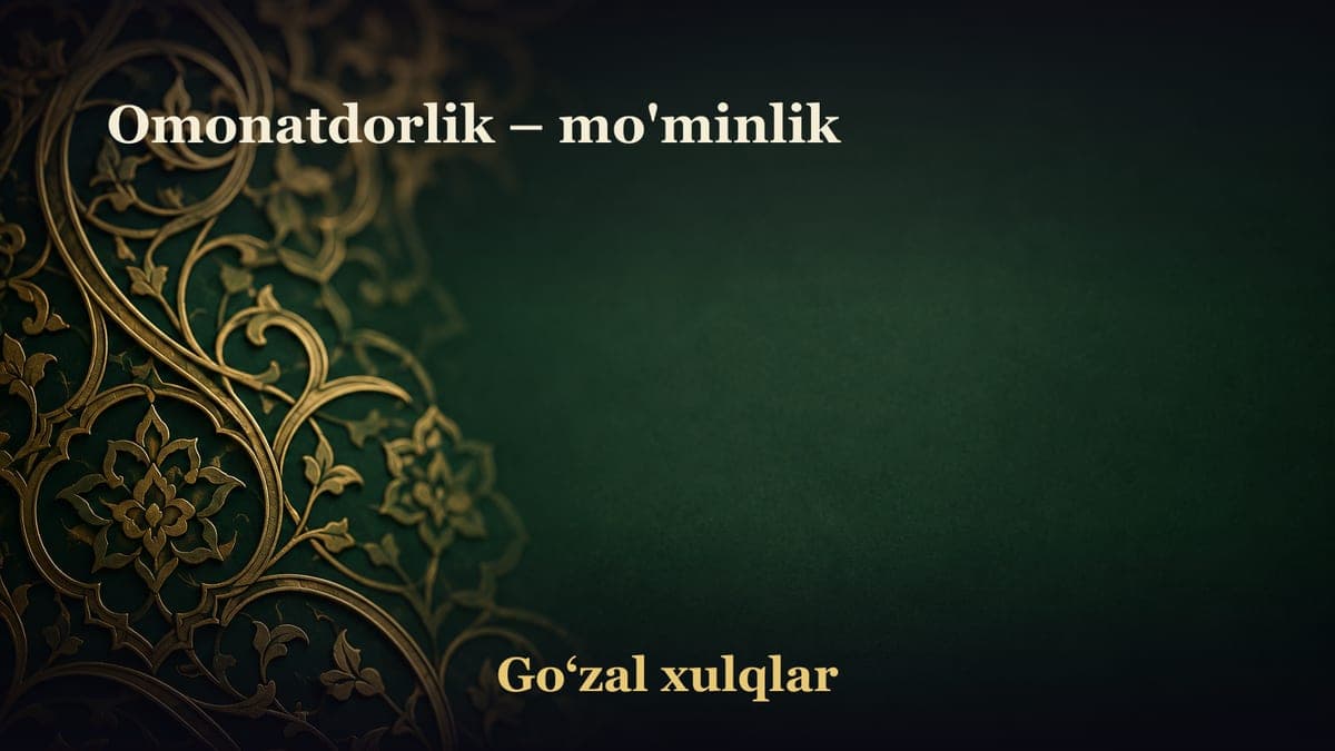 Omonatdorlik – mo'minlik