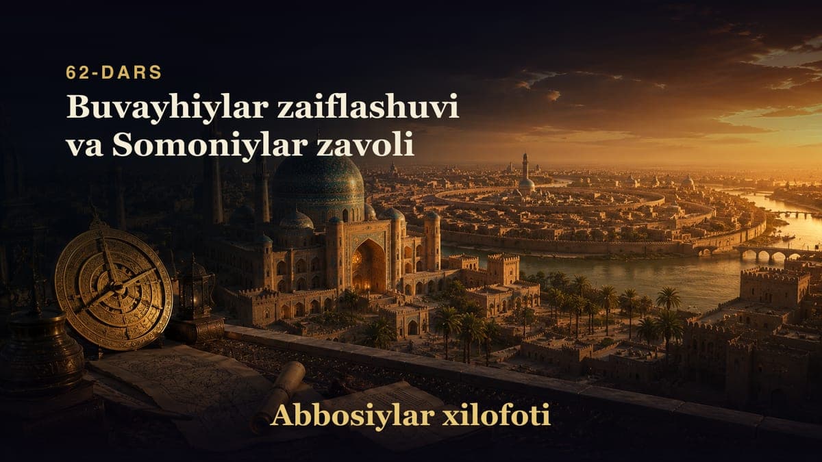 Abbosiylar xilofoti 62-dars | Buvayhiylar zaiflashuvi va Somoniylar zavoli