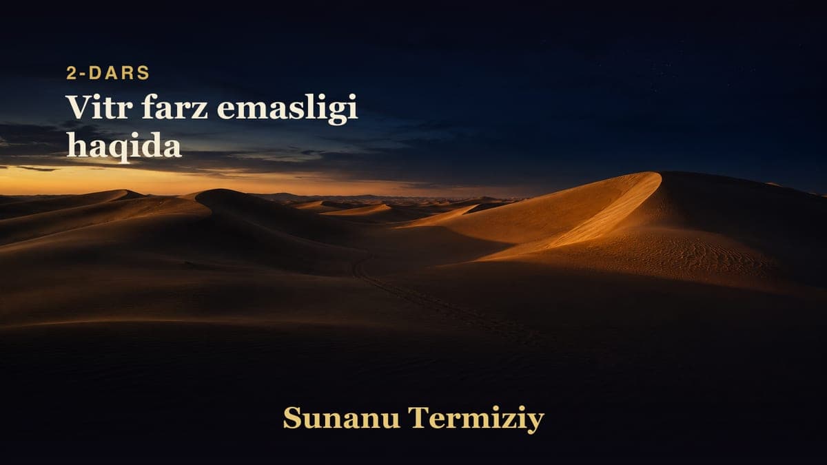 02 Vitr farz emasligi haqida