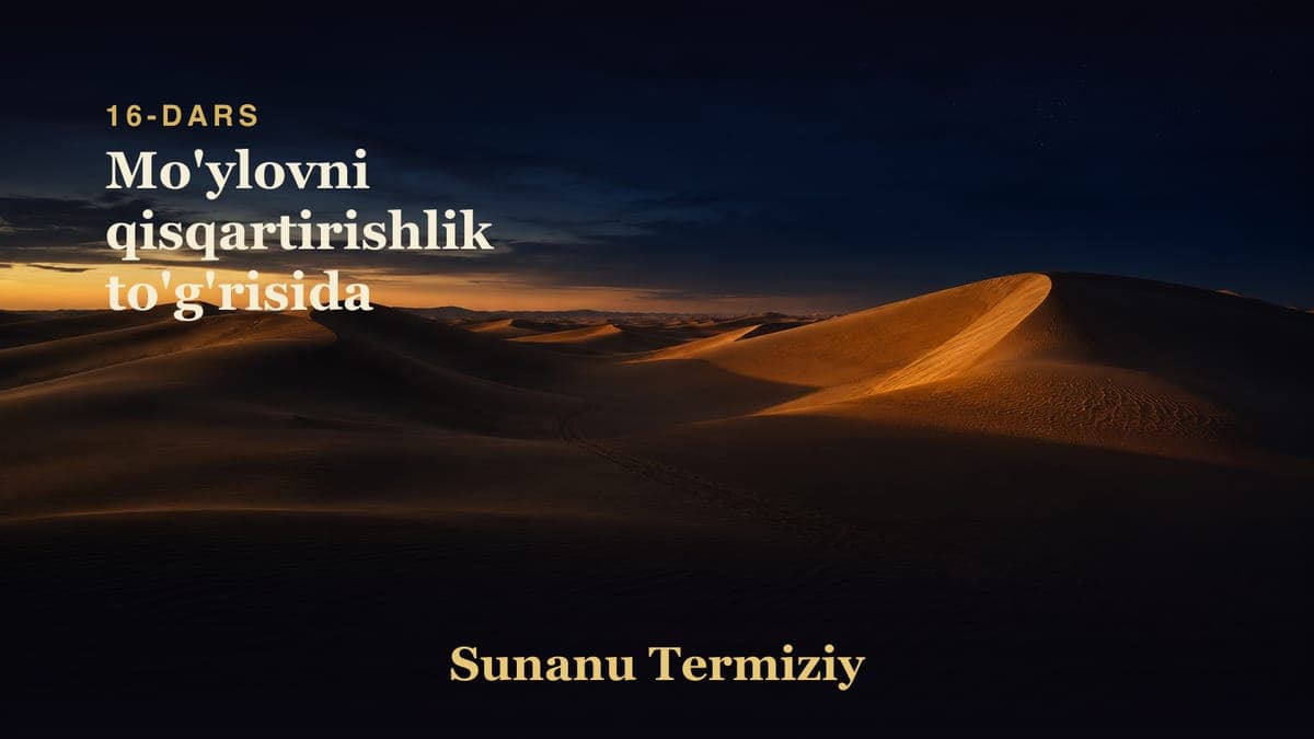 16 Mo'ylovni qisqartirishlik to'g'risida