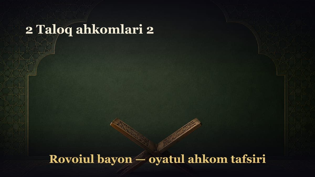 2 Taloq ahkomlari 2