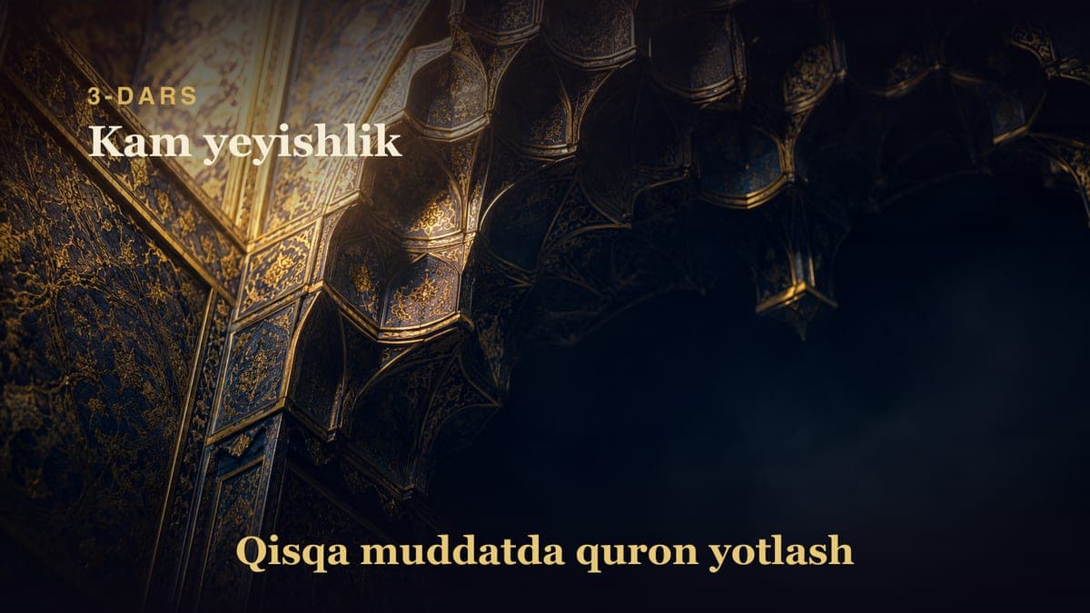 3 Kam yeyishlik