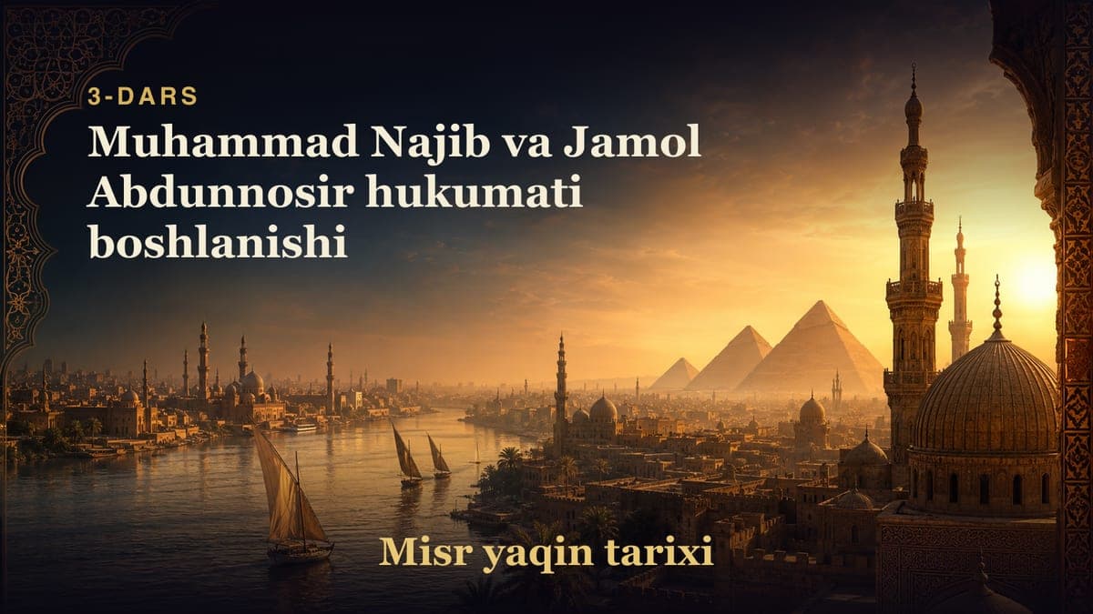 Misr yaqin tarixi 3-dars | Muhammad Najib va Jamol Abdunnosir hukumati boshlanishi