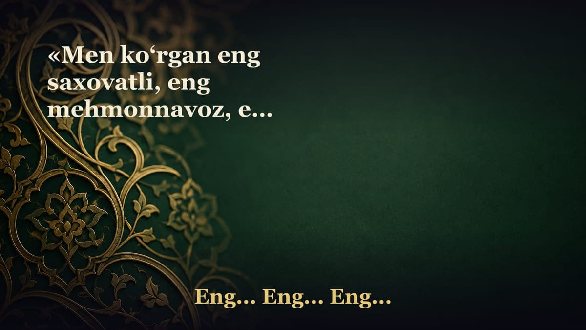 «Men ko‘rgan eng saxovatli, eng mehmonnavoz, eng oliyjanob odamlar»... Arab sayyohining e’tirofi. أعجب ما قرأت ,…