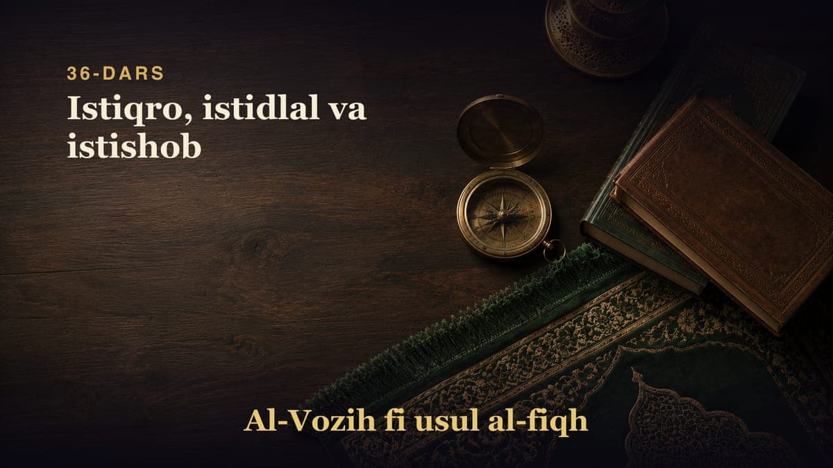 36-dars: Istiqro, istidlal va istishob