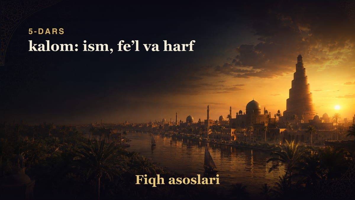 Fiqh asoslari 5-dars | kalom: ism, feʼl va harf