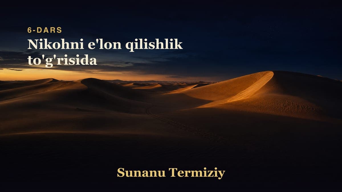 06 Nikohni e'lon qilishlik to'g'risida
