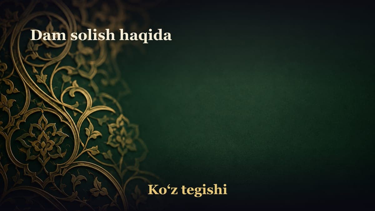 Dam solish haqida