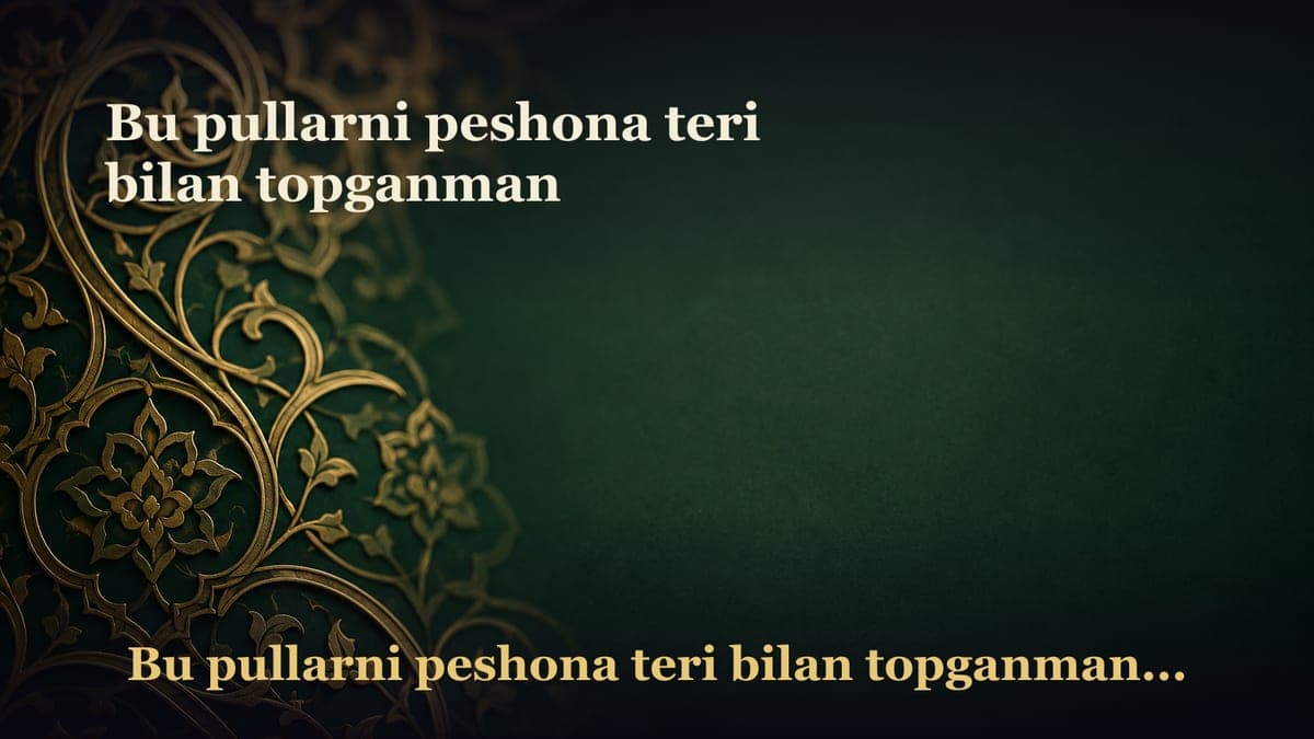 Bu pullarni peshona teri bilan topganman