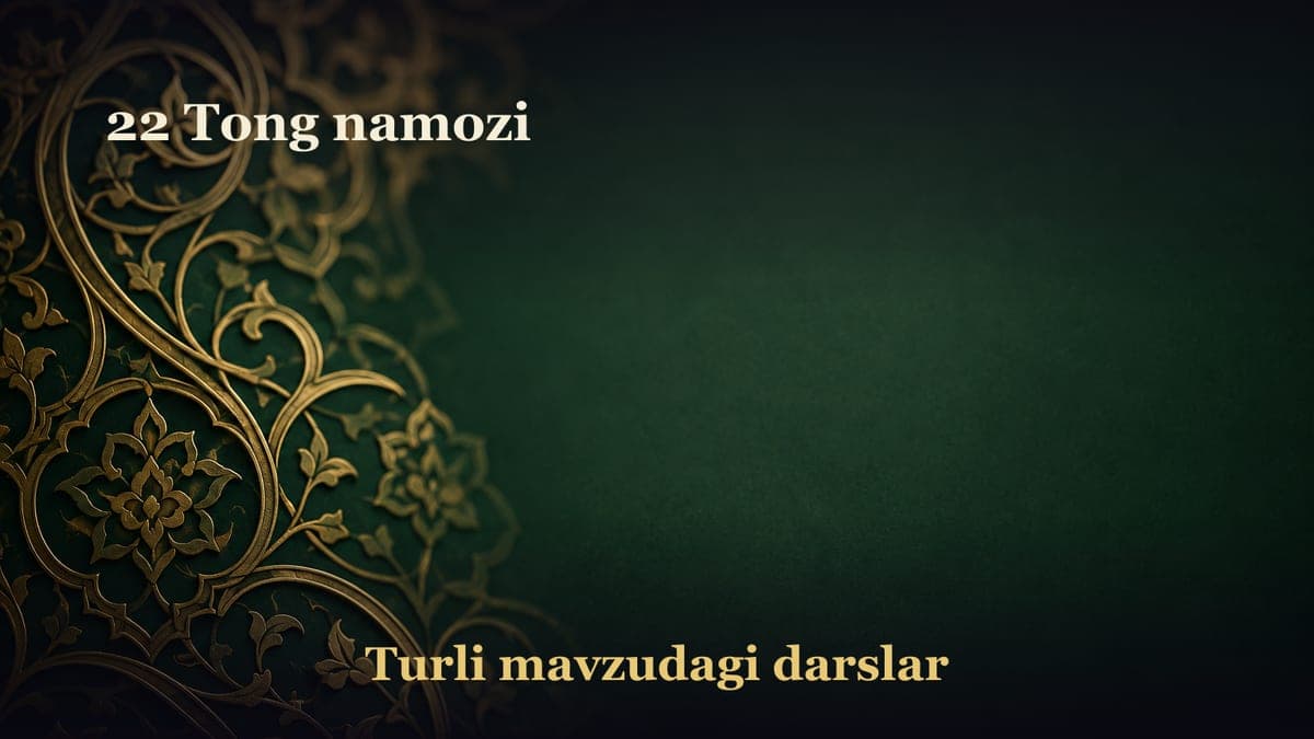 22 Tong namozi