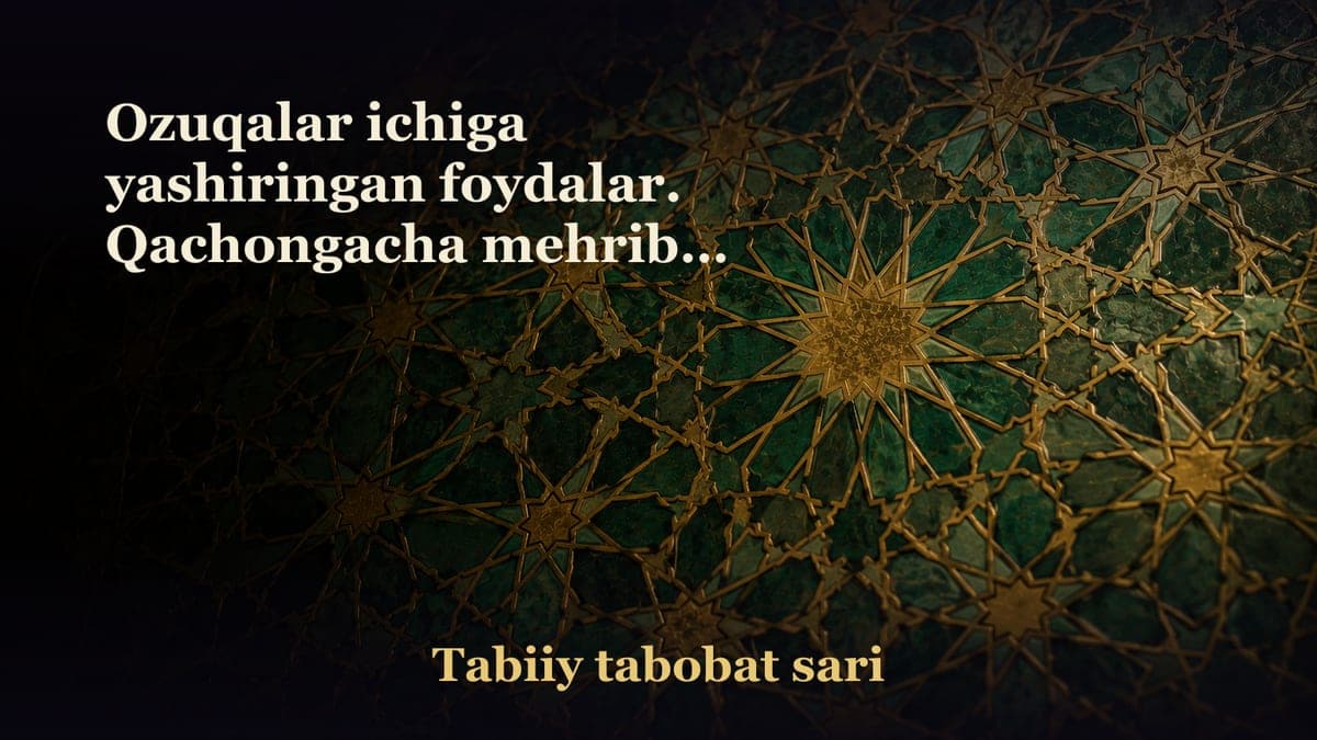Ozuqalar ichiga yashiringan foydalar. Qachongacha mehribon Rabbingizdan qochib yurasiz?!…