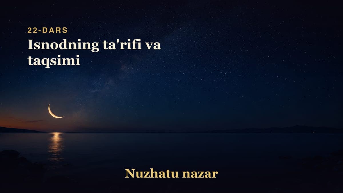22 Isnodning ta'rifi va taqsimi