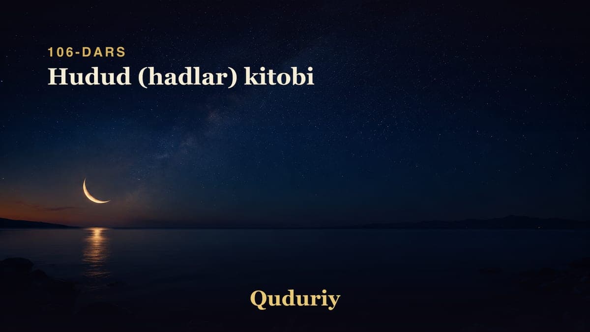 106 Hudud (hadlar) kitobi