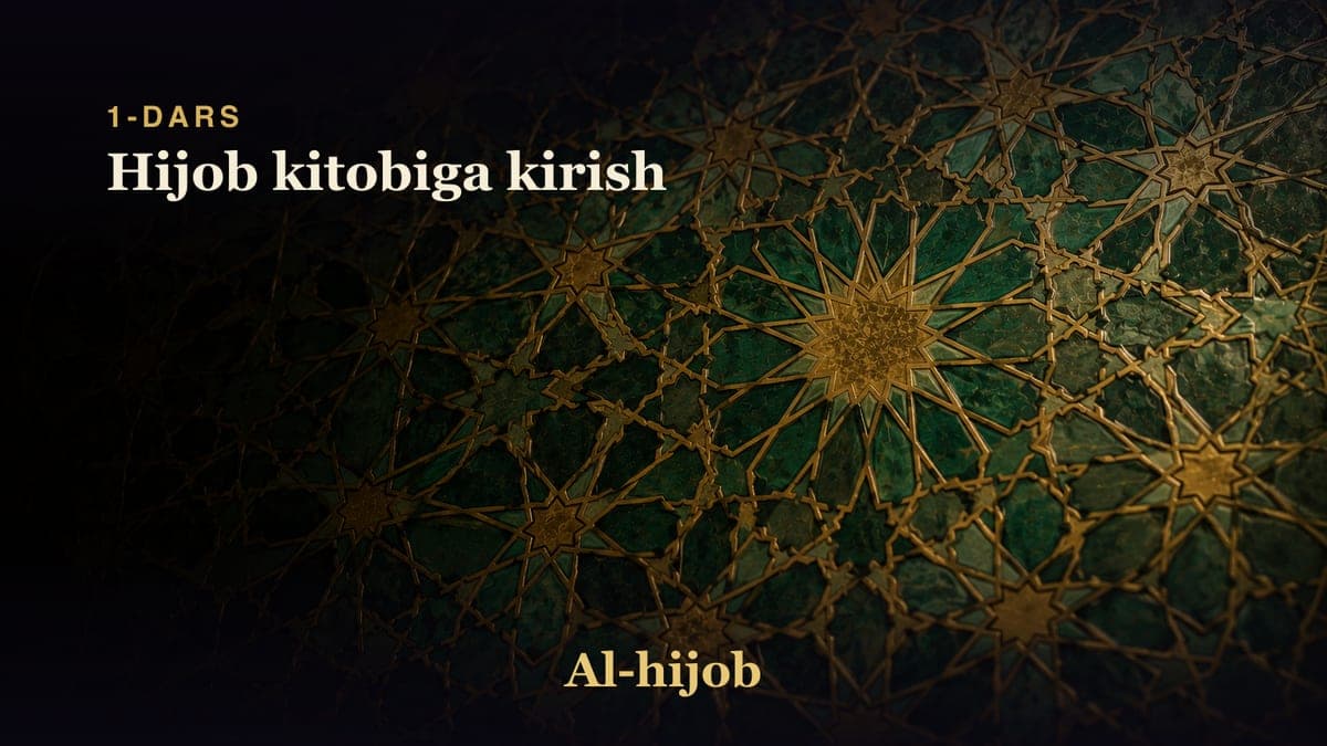 1-dars: Hijob kitobiga kirish