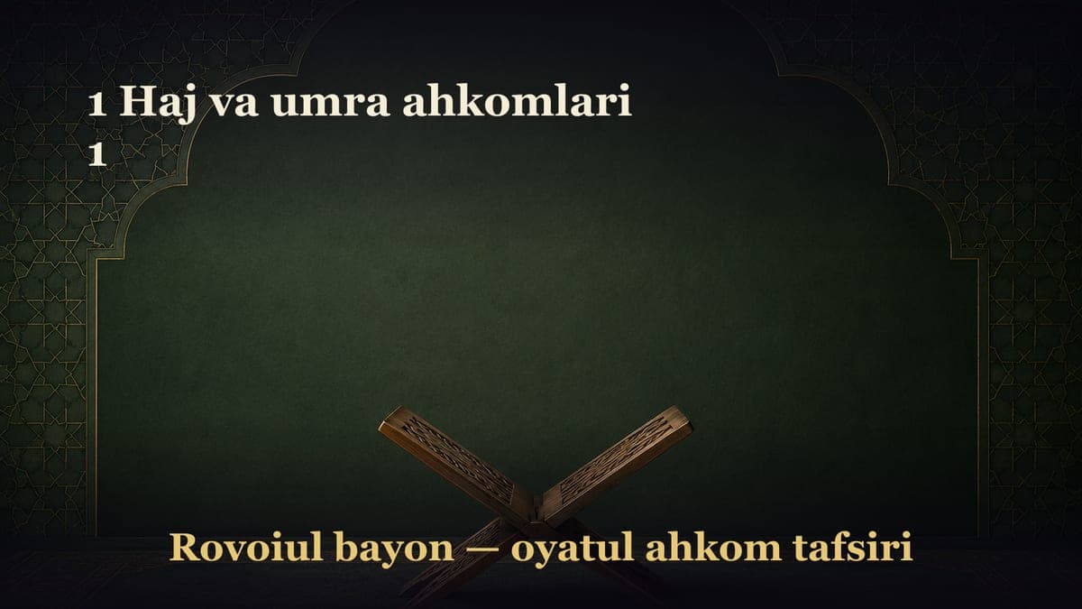 1 Haj va umra ahkomlari 1