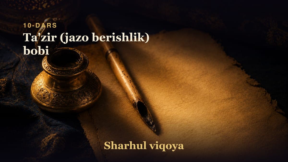 10 Ta'zir (jazo berishlik) bobi