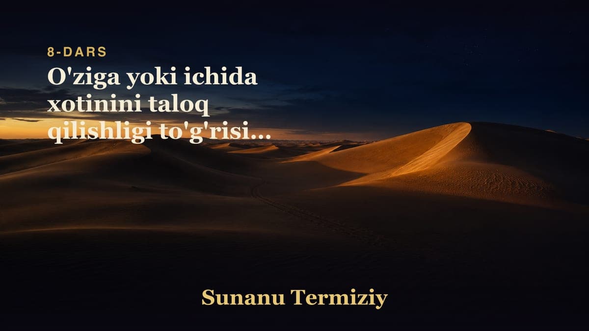 08 O'ziga yoki ichida xotinini taloq qilishligi to'g'risida aytadigan kishi to'g'risida