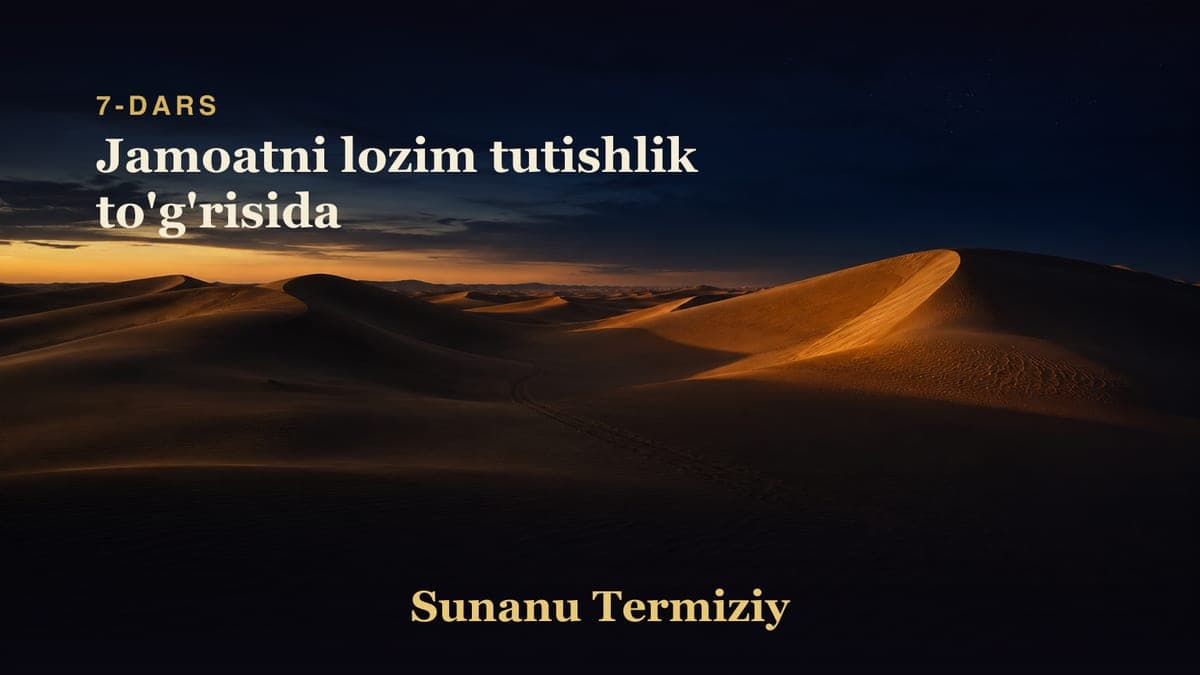 07 Jamoatni lozim tutishlik to'g'risida