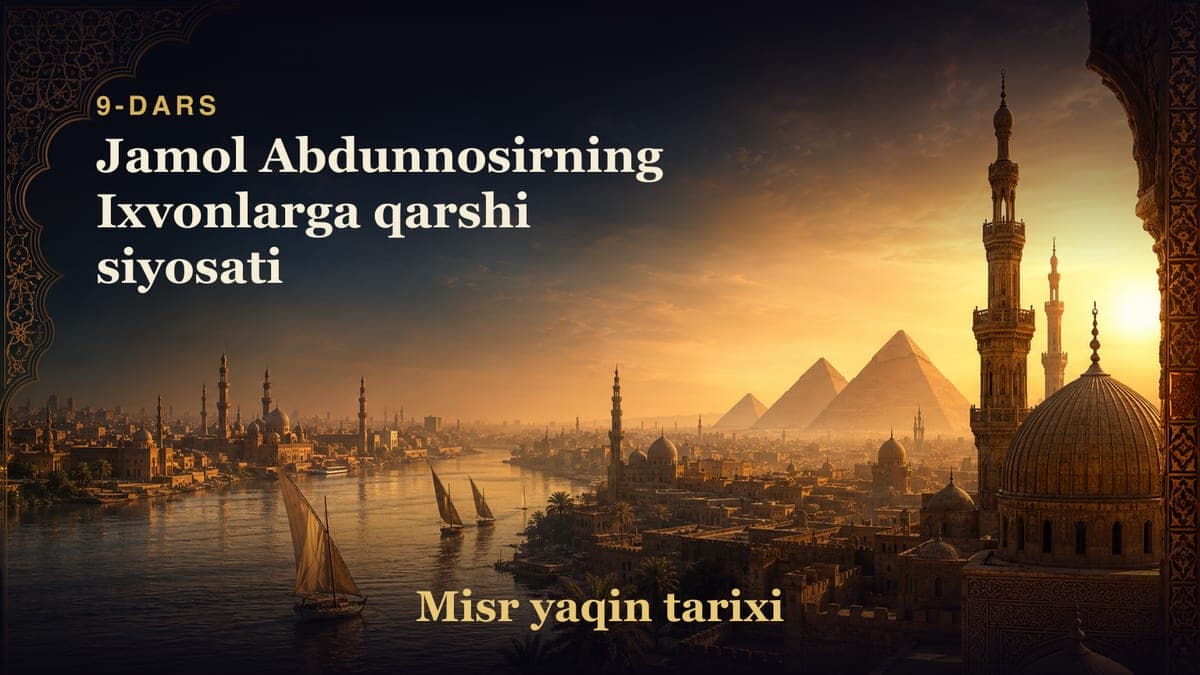 Misr yaqin tarixi 9-dars | Jamol Abdunnosirning Ixvonlarga qarshi siyosati