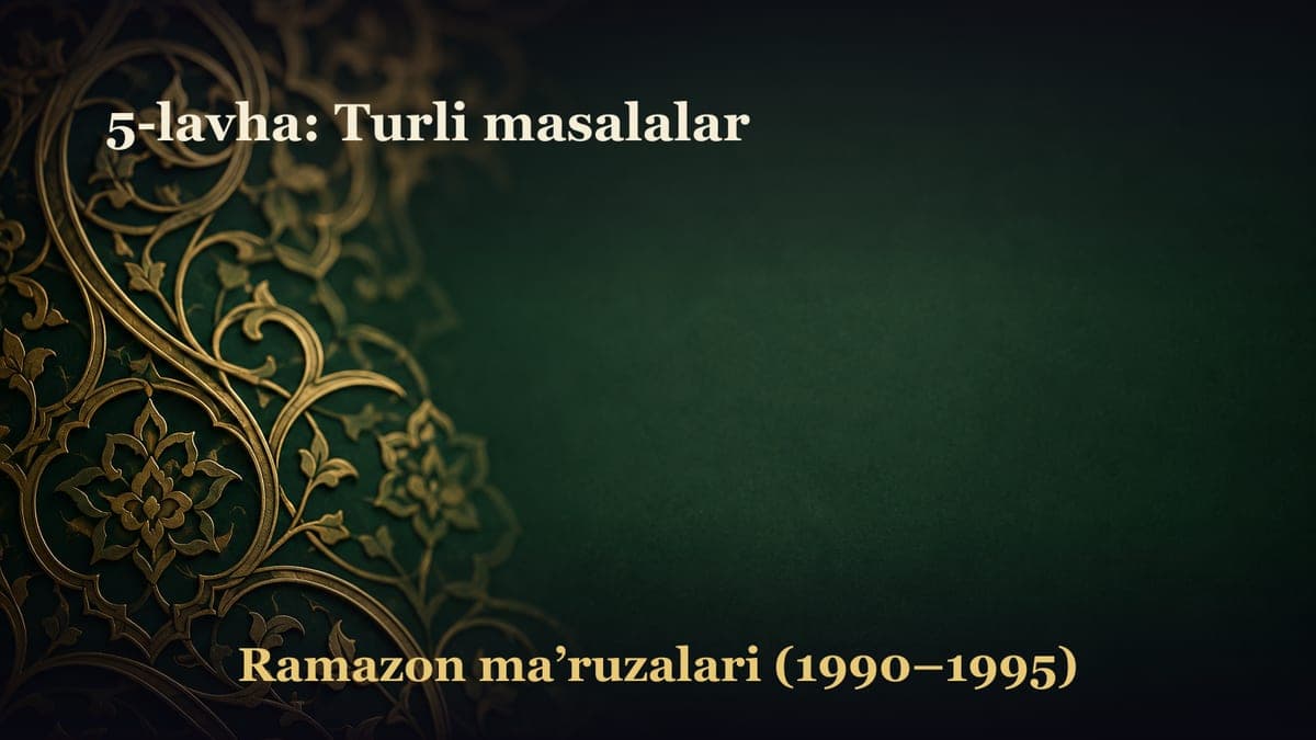 5-lavha: Turli masalalar