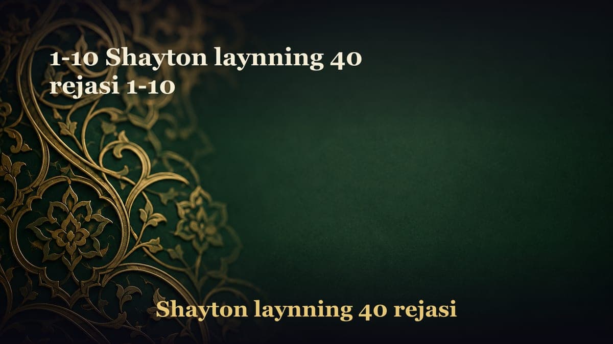 1-10 Shayton laynning 40 rejasi 1-10