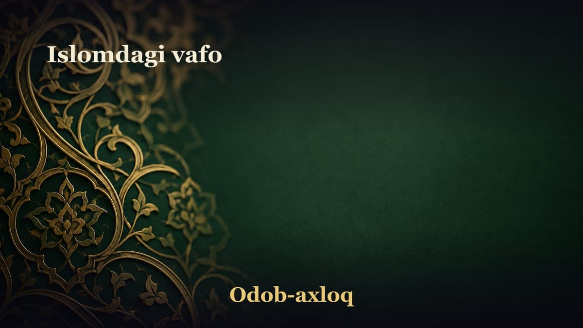 Islomdagi vafo