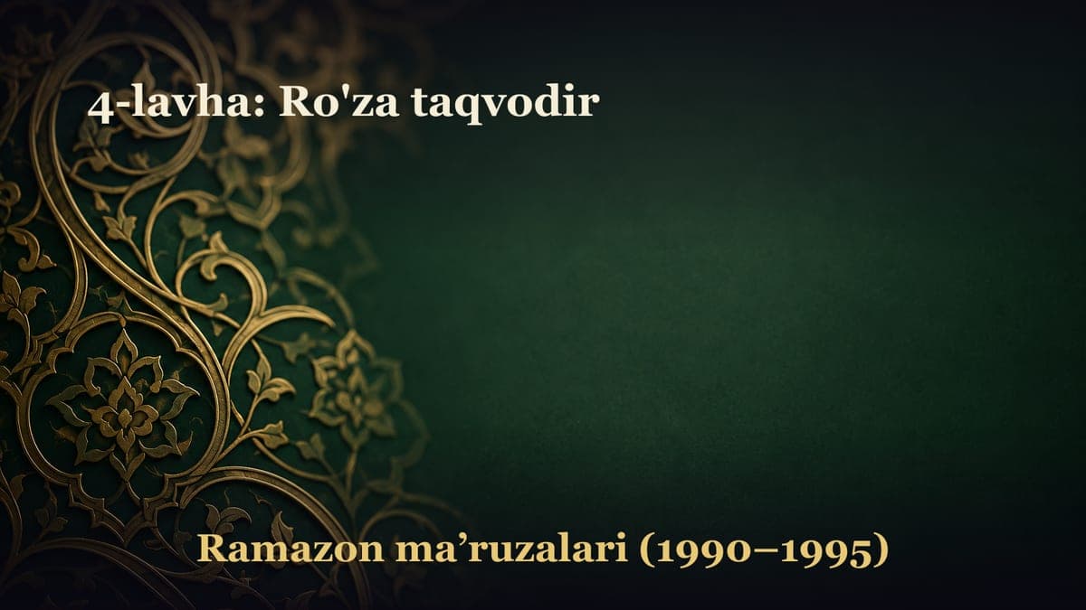 4-lavha: Ro'za taqvodir