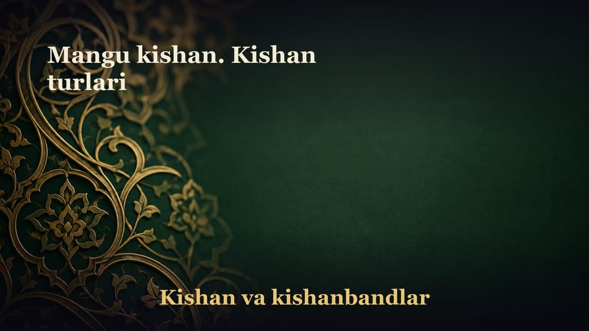 Mangu kishan. Kishan turlari