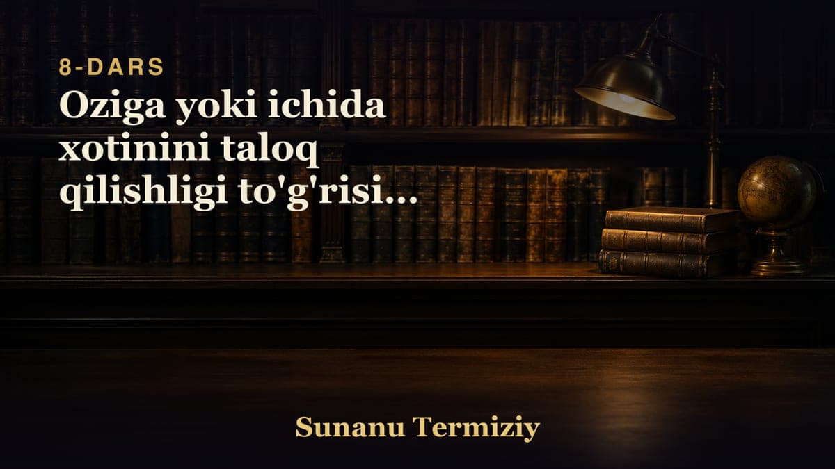 08 Oziga yoki ichida xotinini taloq qilishligi to'g'risida aytadigan kishi to'g'risida