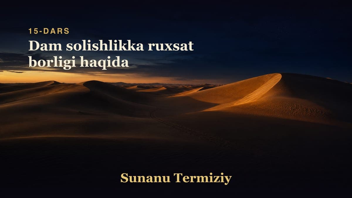 15 Dam solishlikka ruxsat borligi haqida