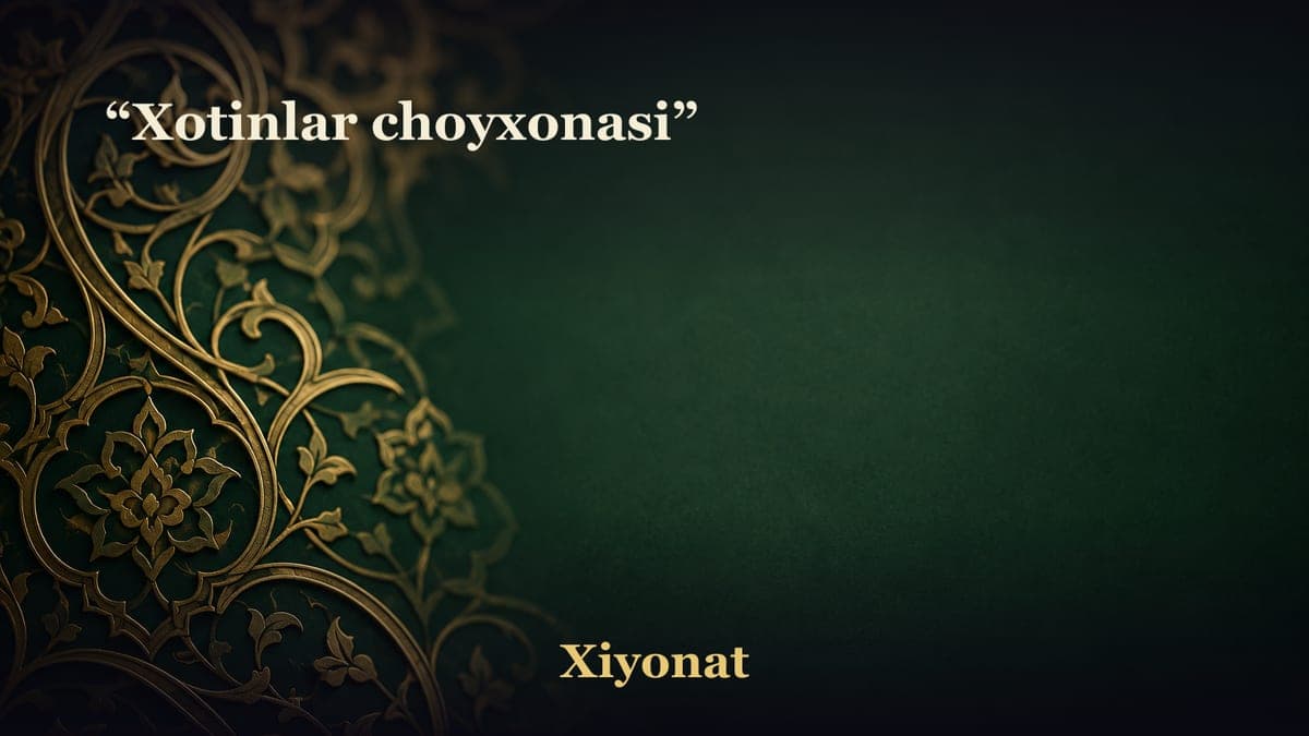 “Xotinlar choyxonasi”